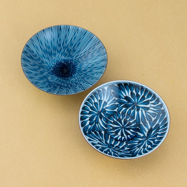 古染紋手描き多用鉢ペア