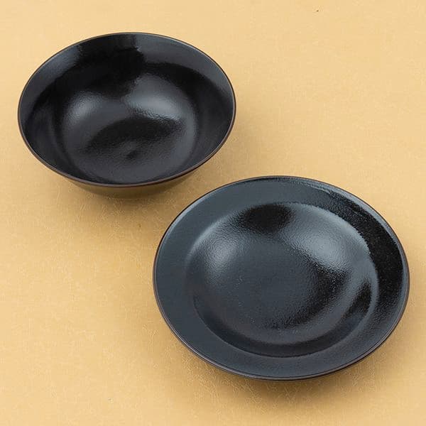 ビスケヌードルボウル&プレート黒