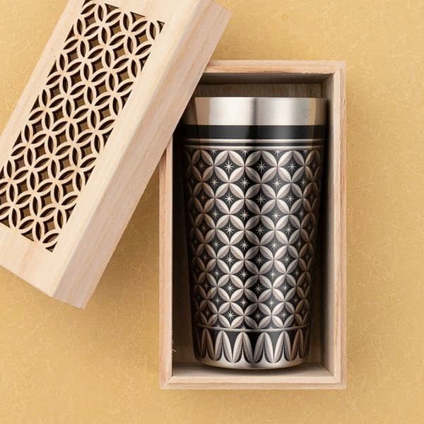 離庵 真空二層タンブラー 黒 木箱入