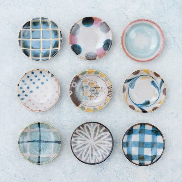 ブラッシュカラー九重小皿揃