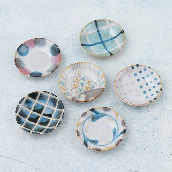 ブラッシュカラー六種小皿揃