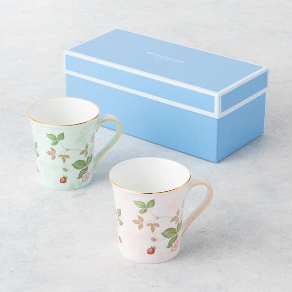 ワイルドストロベリーパステルマグ(ピンク・グリーン)ペア