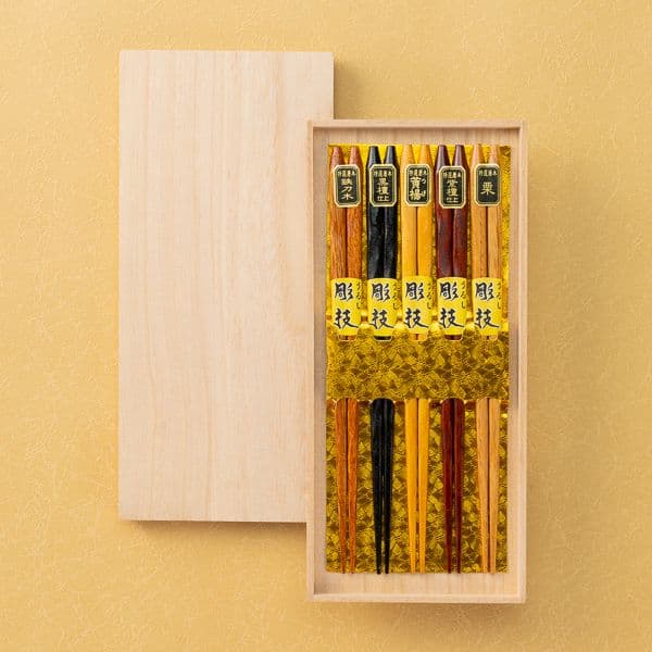 銘木箸五膳桐箱入